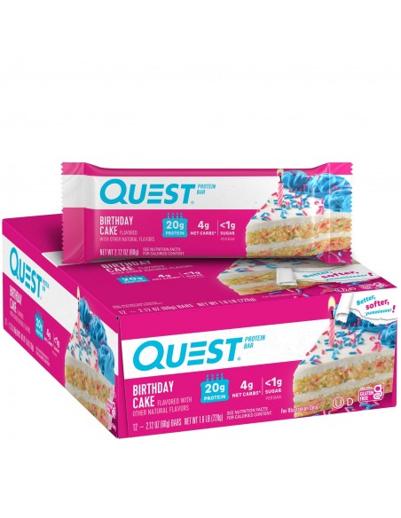 Quest Bar Birthday Cake 1 Barra proteína