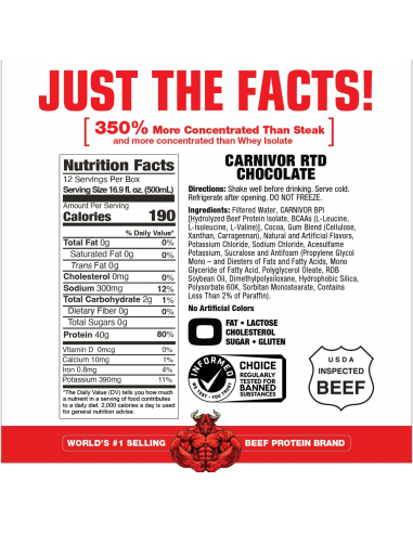 Musclemeds Carnivor Isolate Protein Shake Chocolate 1 Unidad/500ml