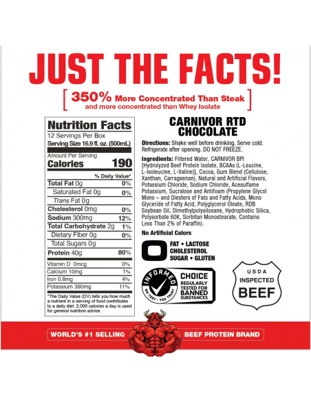 Musclemeds Carnivor Isolate Protein Shake Chocolate 1 Unidad/500ml