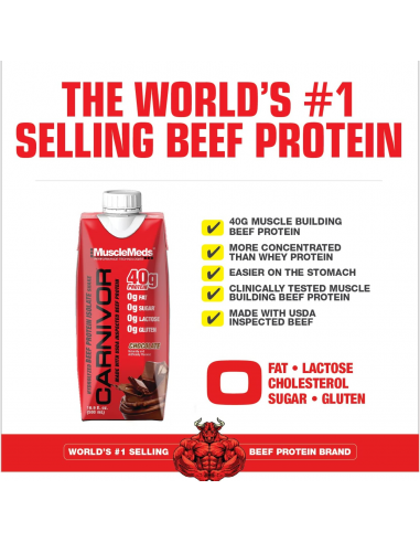 Musclemeds Carnivor Isolate Protein Shake Chocolate 1 Unidad/500ml