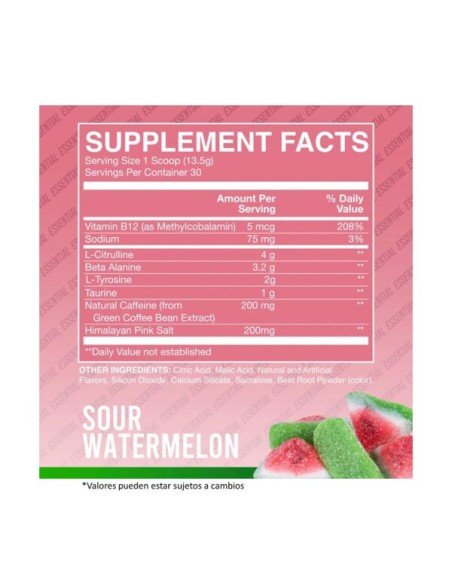 RAW Cbum Essential Pre Workout - 30 servidas