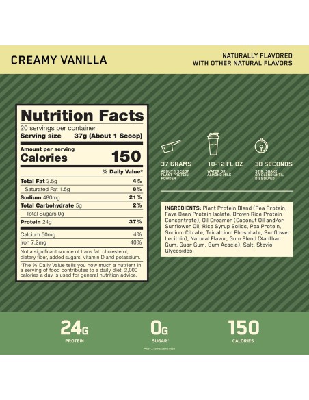 100% Plant Protein Gold Standard 1.76 libras