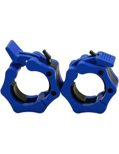 Abrazaderas/Seguros Originales para Barras Olímpicas - (Par) Azul