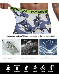 Licras de compresión para Hombre - talla L - Azul Camuflado