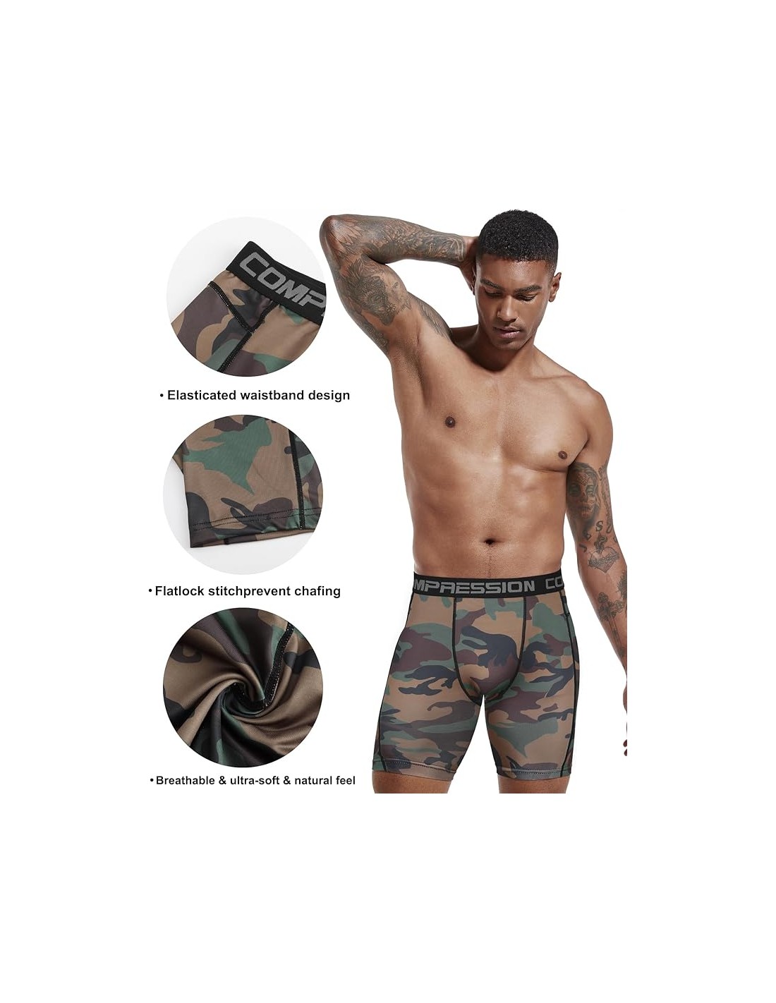 Licras de compresión para Hombre - talla L - Verde Camuflado