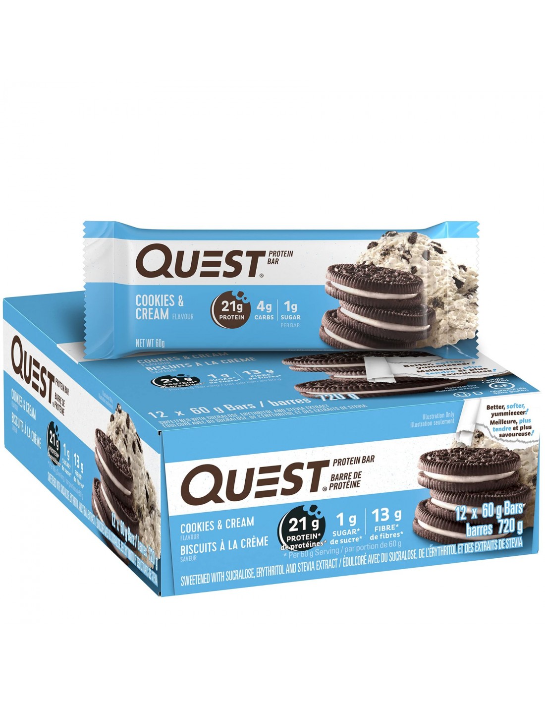 Questbar Cookies and Cream - 1 Barra proteína