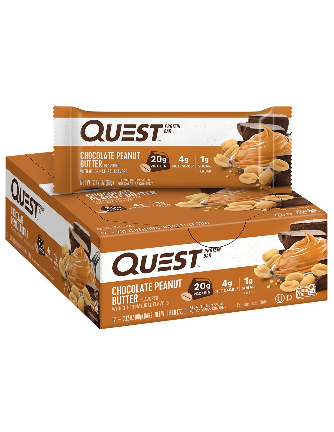 Questbar Chocolate Peanut Butter - 1 Barra proteína