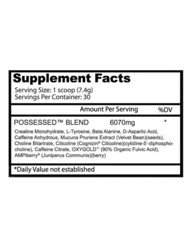 Insane Labz Possessed Pre Workout - 30 Servidas