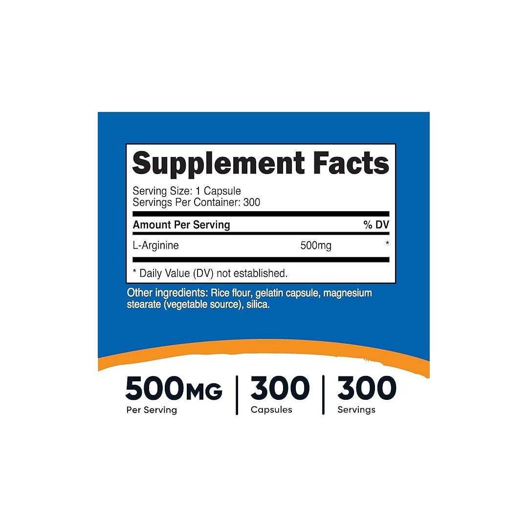 Nutricost L Arginina 500mg / 300 capsulas