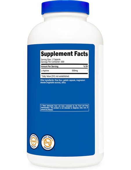 Nutricost L Arginina 500mg - 300 capsulas