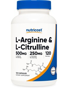 Nutricost L-Arginine + L-Citrulline 750mg/120 Caps
