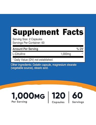 Nutricost L-Citrulline 1000mg/120 Caps