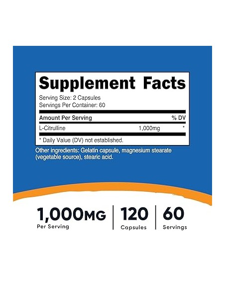 Nutricost L Citrulina 1000 mg / 120 capsulas