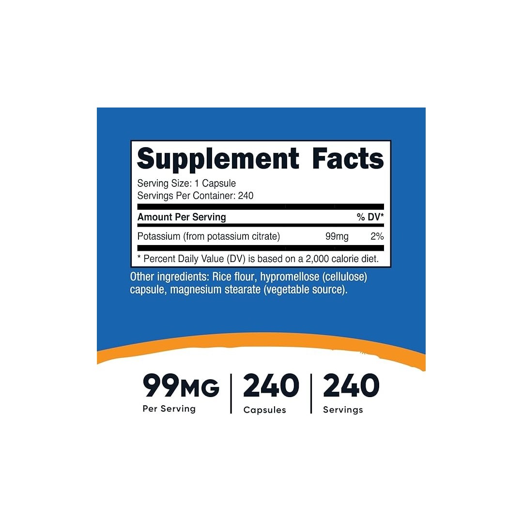 Nutricost Potasio Citrate 99mg / 240 capsulas