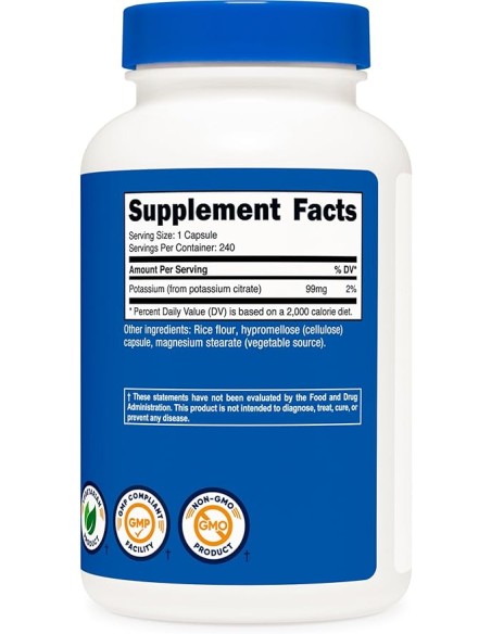 Nutricost Potasio Citrate 99mg / 240 capsulas