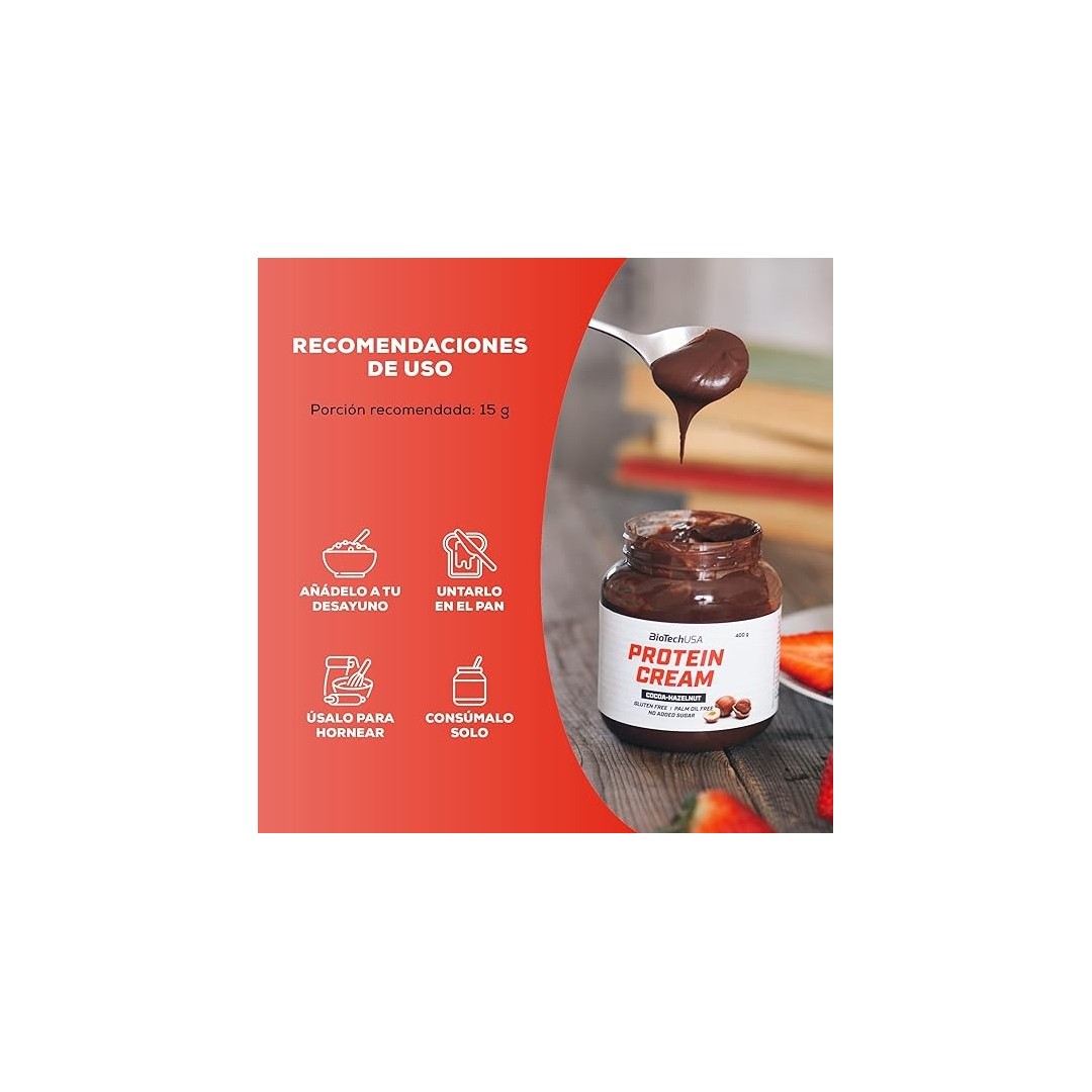 Biotech Protein Cream 400 gramos - Cocoa Hazelnut