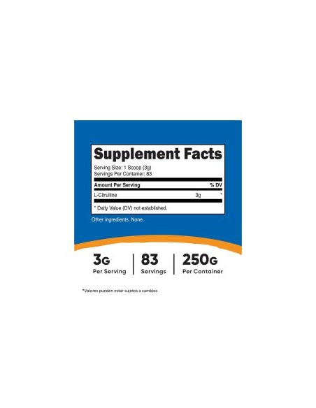 Nutricost Citrulina 250gr - 83 servidas