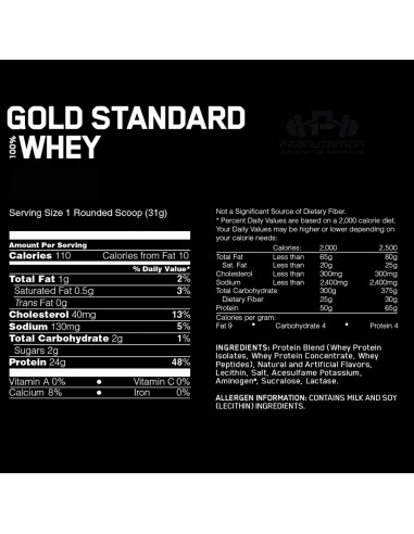 Optimum Nutrition 100% Whey Gold Standard - 2 Libras