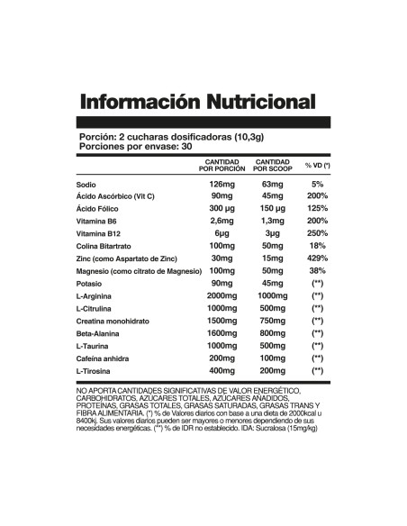 Hoch Sport Pre entreno Flash 5D 30 servidas