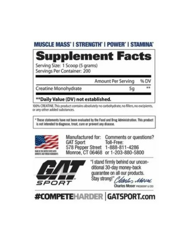 Gat Sport Creatina - 1000gr
