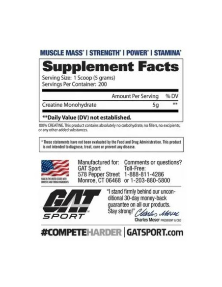 Gat Sport Creatina - 1000gr