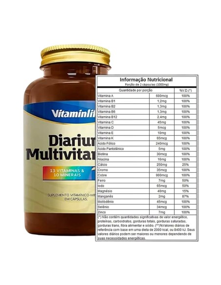 Vitaminlife Diarium Multivitaminico - 120 cápsulas