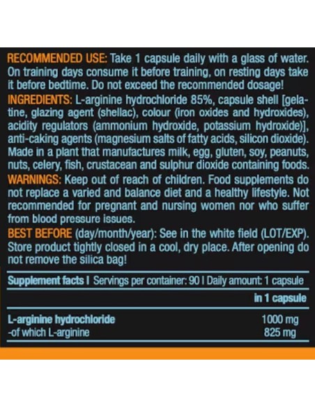 Biotech L-Arginina 90 cápsulas