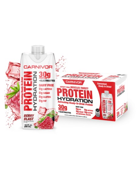 Carnivor Hydration RTD 12× Berry Blast – 30 g Proteína + Electrolitos