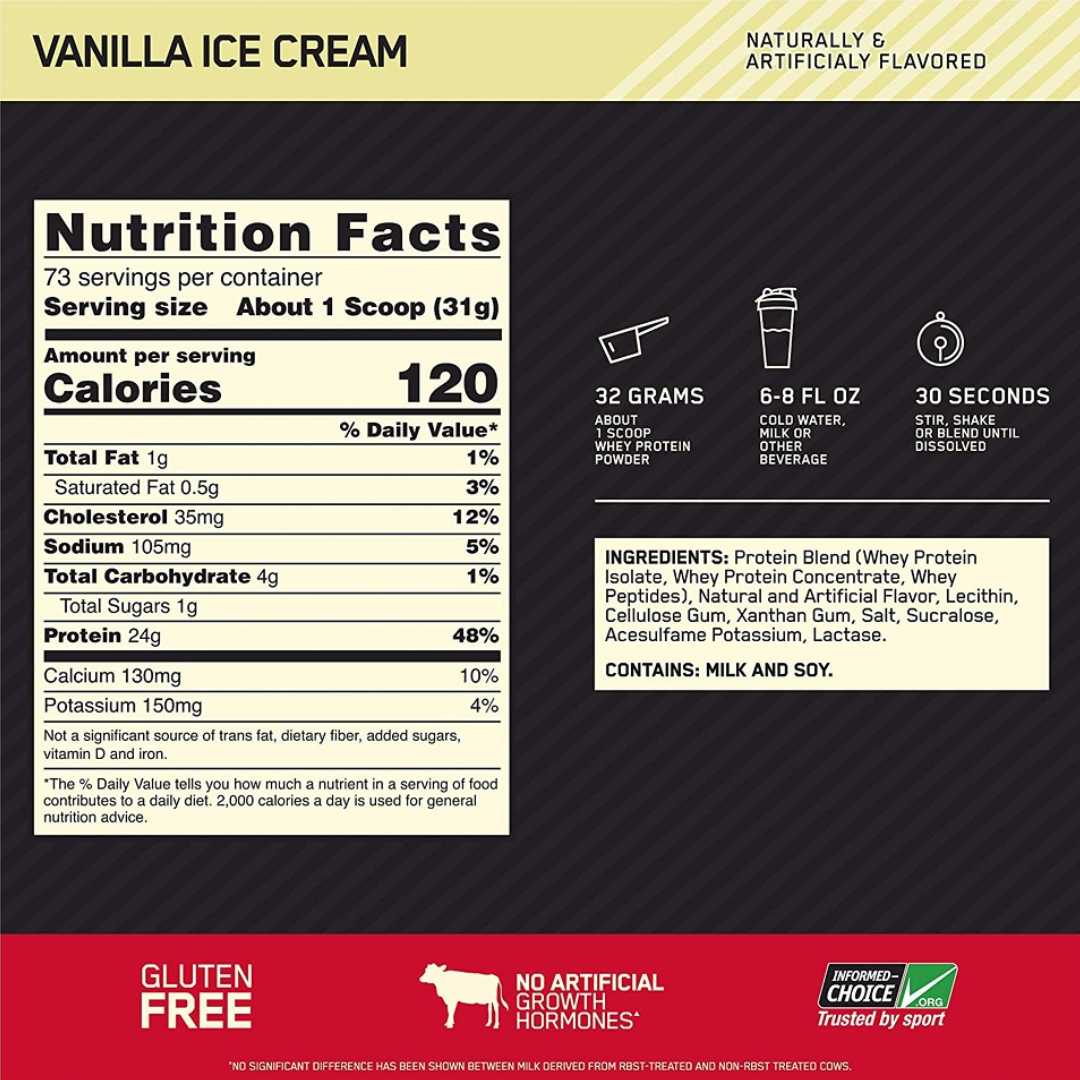 Optimum Nutrition 100% Whey Gold Standard - 5 Libras