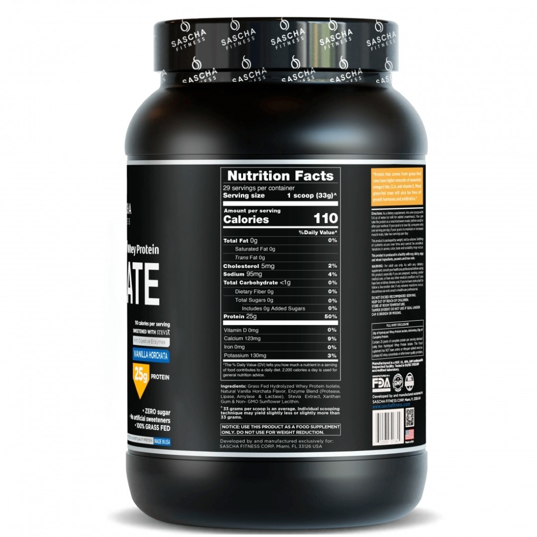 Sascha Fitness Protein Isolate - 2 Libras