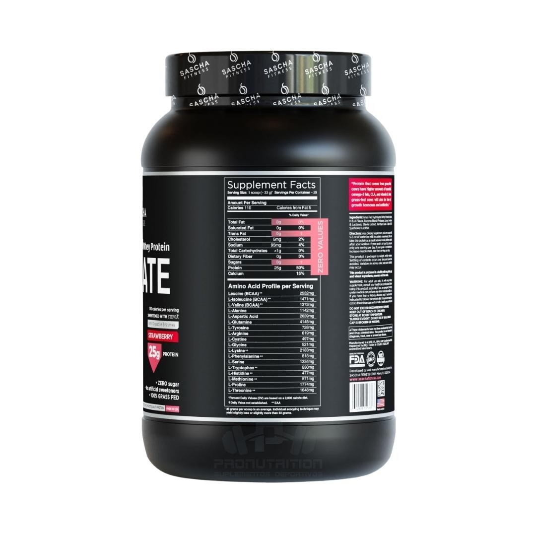 Sascha Fitness Protein Isolate - 2 Libras