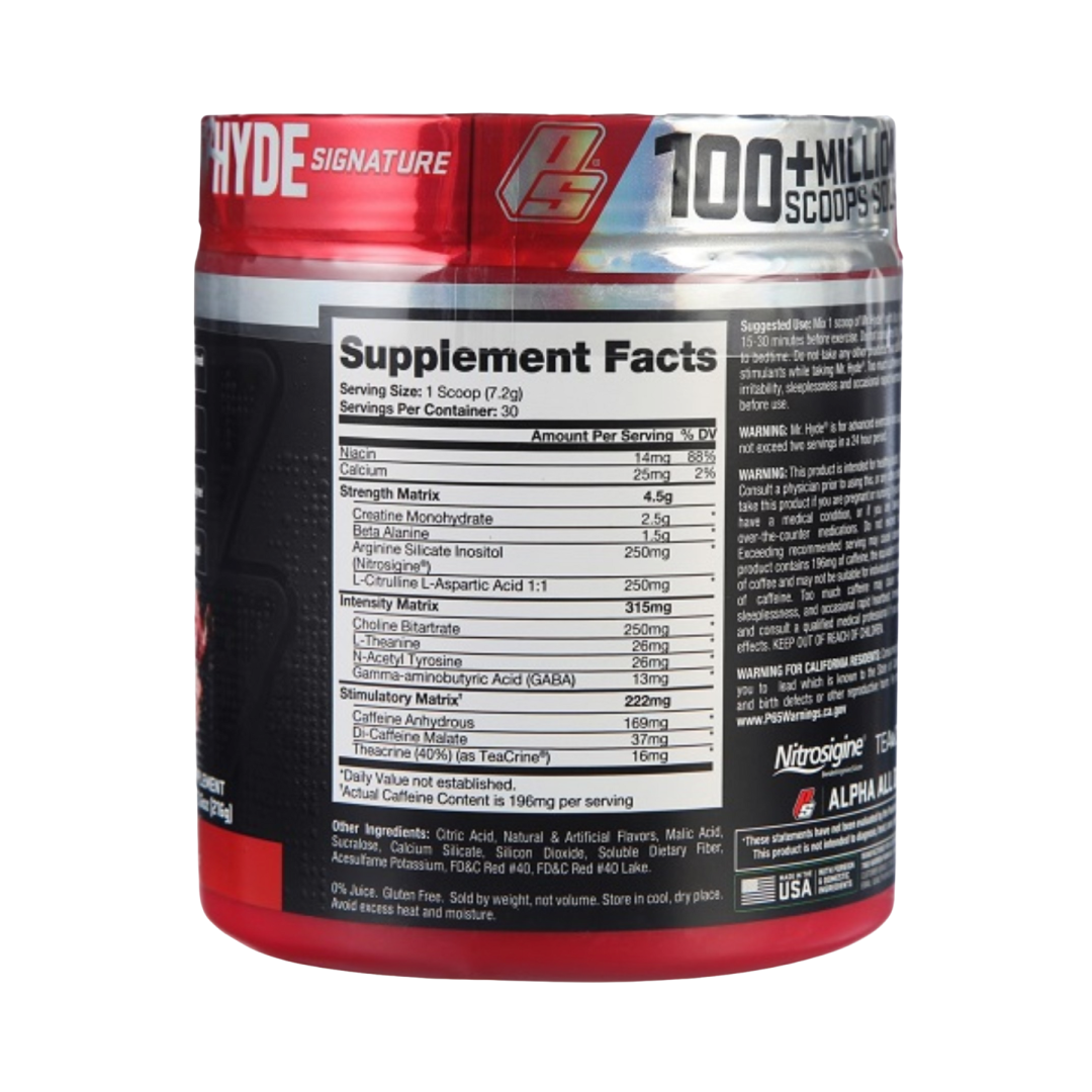 MR HYDE Signature Pre Workout 30 Servicios | ProNutrition Ecuador