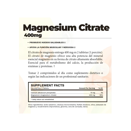 Citrato de magnesio 400mg Windmill 60 tabletas | ProNutrition Ecuador