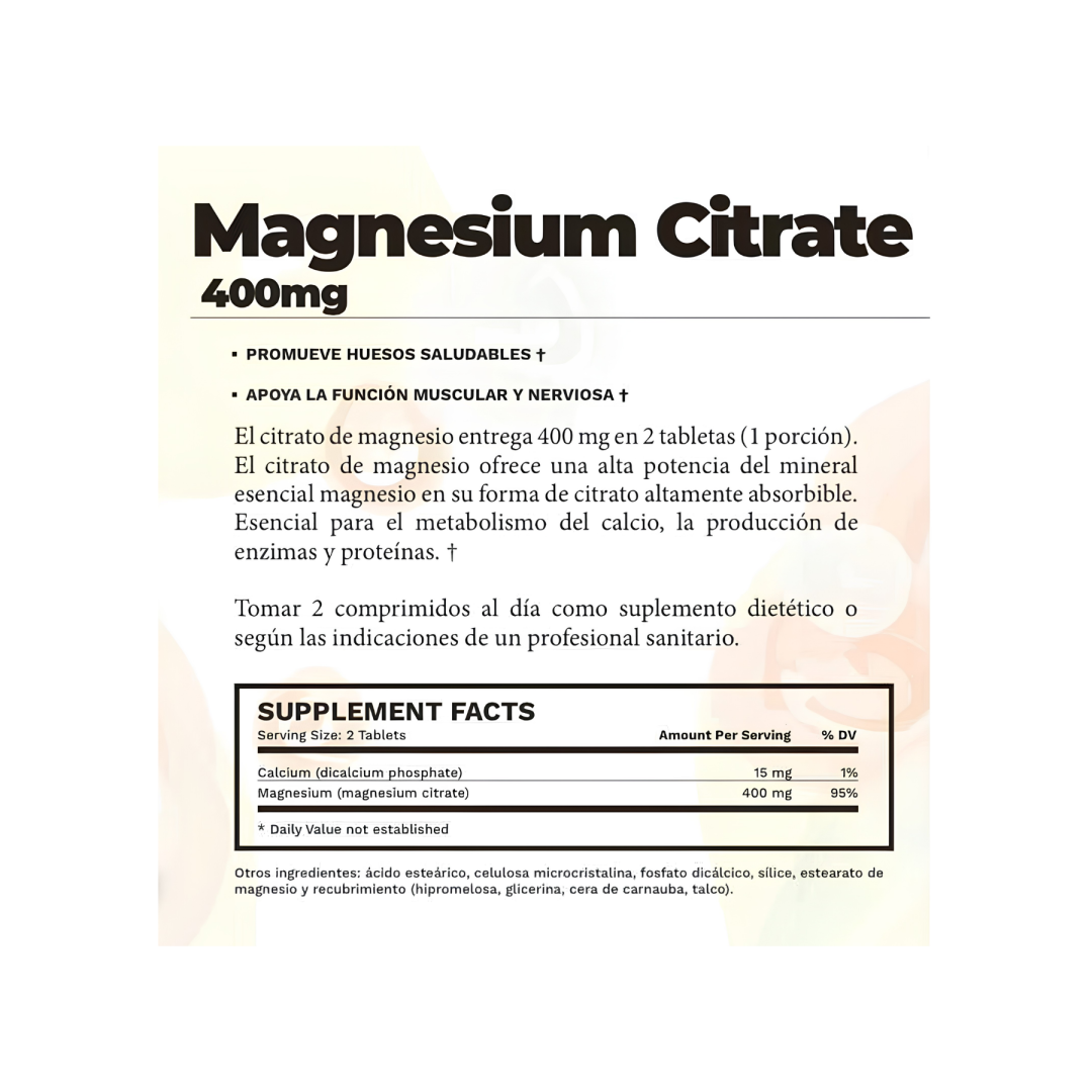 Citrato de magnesio 400mg Windmill 60 tabletas | ProNutrition Ecuador