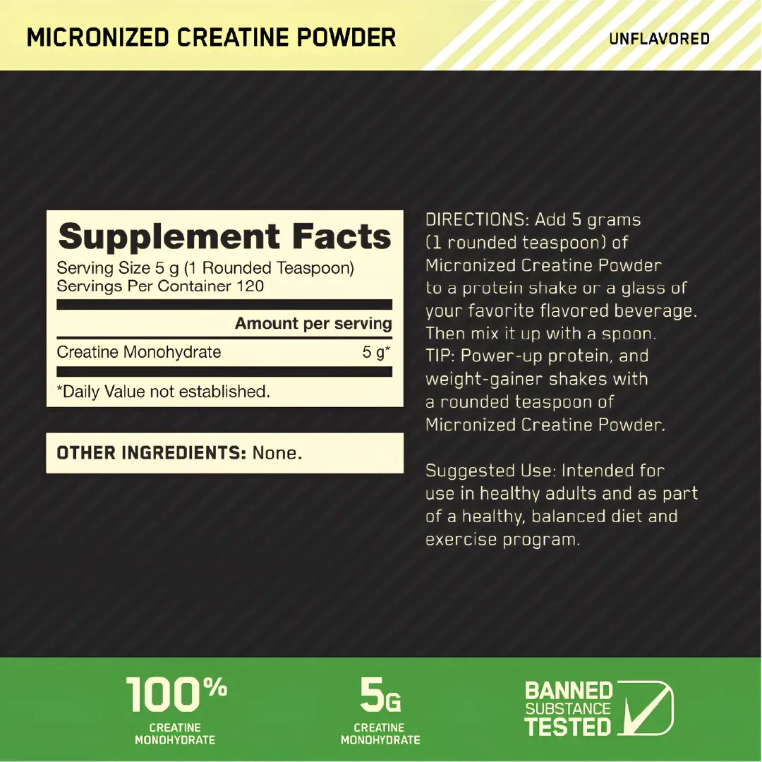 Optimum Nutrition Creatina Micronizada 300 gramos