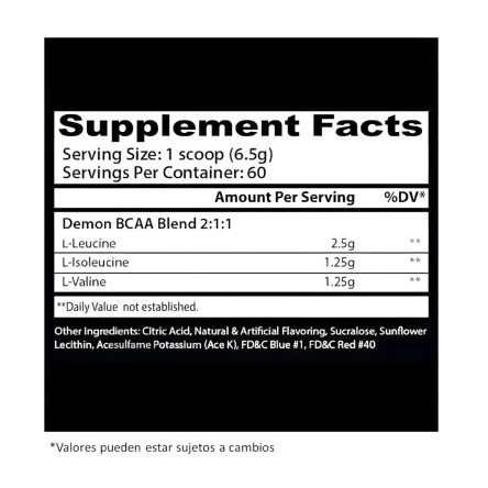 Insane Labz Demon BCAA 60 servidas