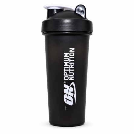 Shaker Optimum Nutrition negro con cierre blanco