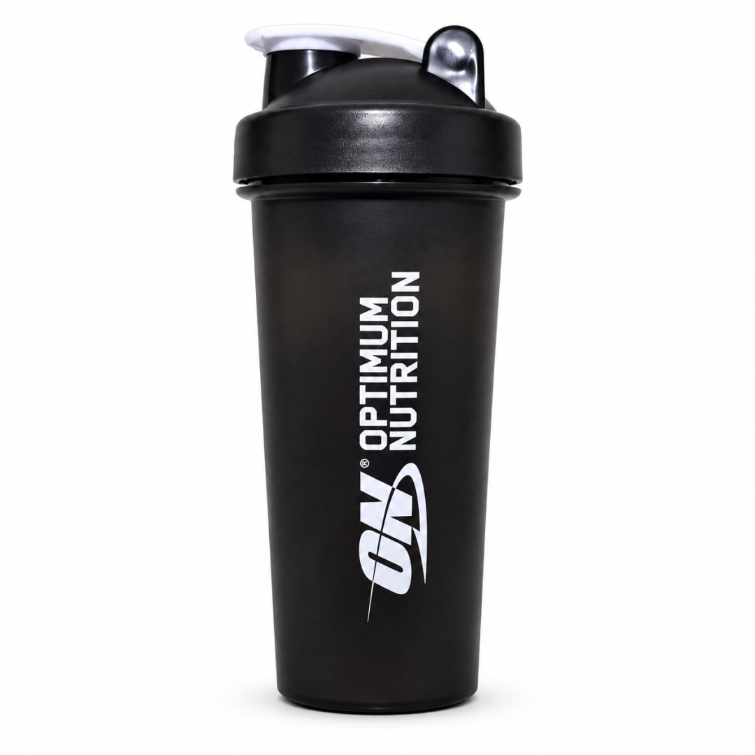 Shaker Optimum Nutrition negro con cierre blanco