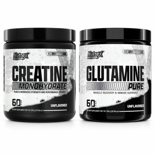 Combo Nutrex Creatina Monohidratada 300 g y Glutamina Drive 60 servidas