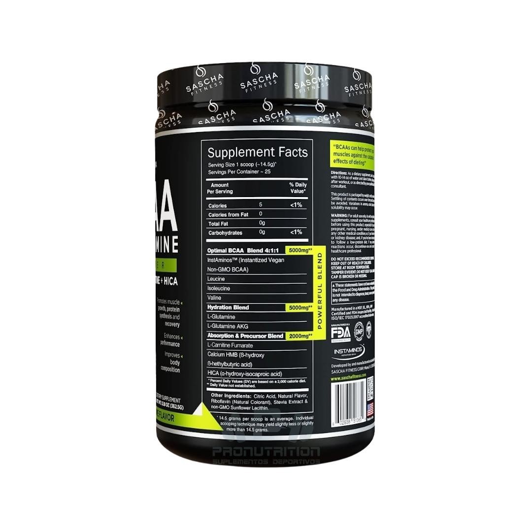 Sascha Fitness BCAA+Glutamina - 25 servidas