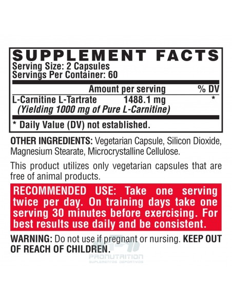 Nutrex L Carnitina 1000 - 60 cápsulas