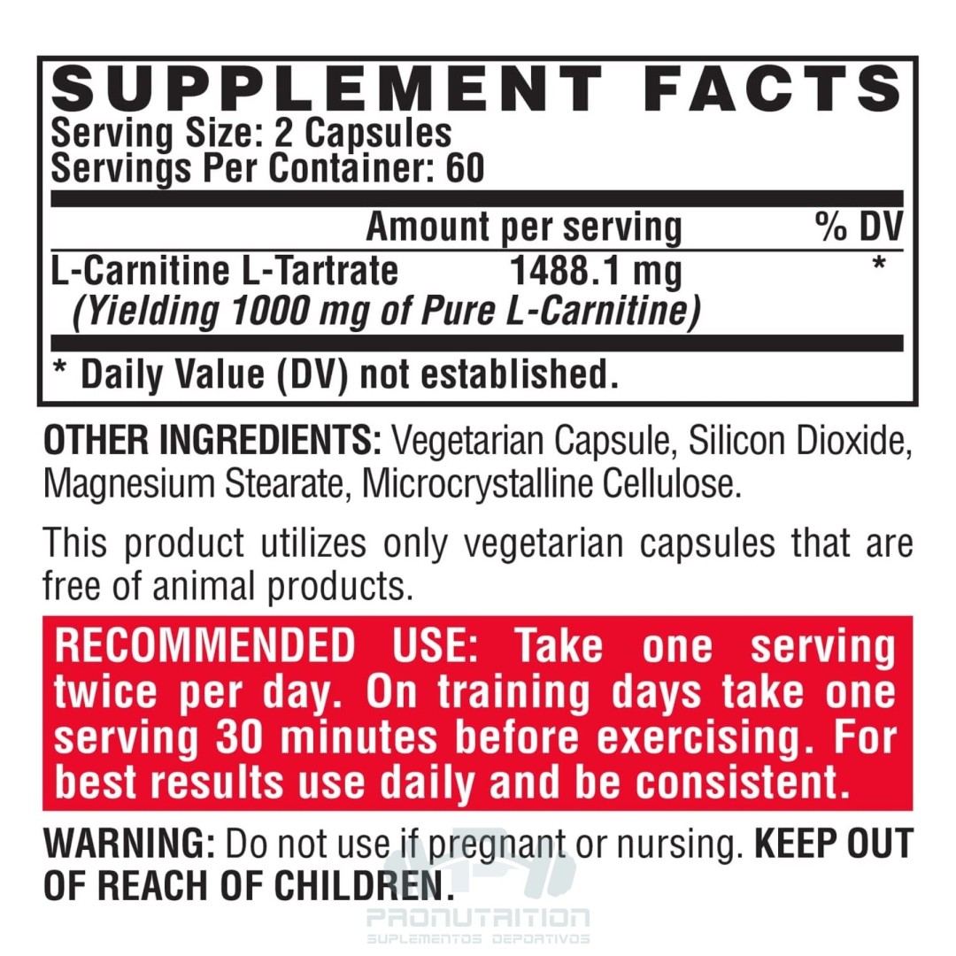 Nutrex L Carnitina 1000 - 60 cápsulas